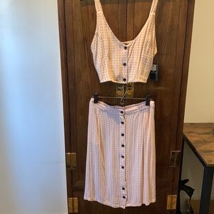 Volcom Two Piece Set : Get To Steppin Mushroom Top and Matching Skirt